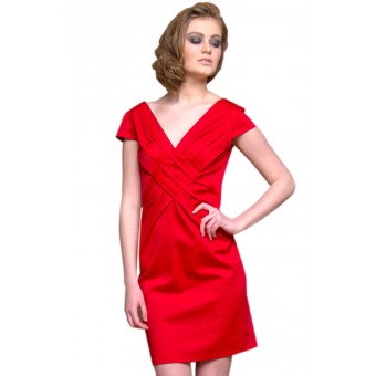 Красное платье в офис платья