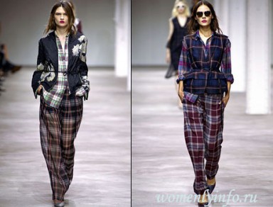 тренд, одежда в клетку, модная клетка, рубашка, брюки, шотландка